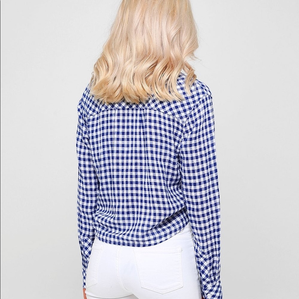 Rails Val Gingham Tie Shirt Button Down Xs - image 6